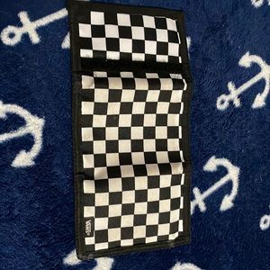 Black and white checker broad vans wallet
